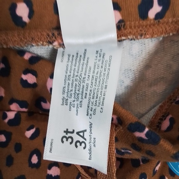 Carter's Cotton Jogger Girl's Size 3t in Brown, Pink Leopard Print - Picture 10 of 11